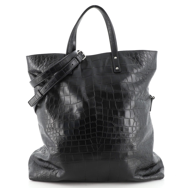 Ethan Foldable Shopping Tote Crocodile Embossed Leather Large S744817017882