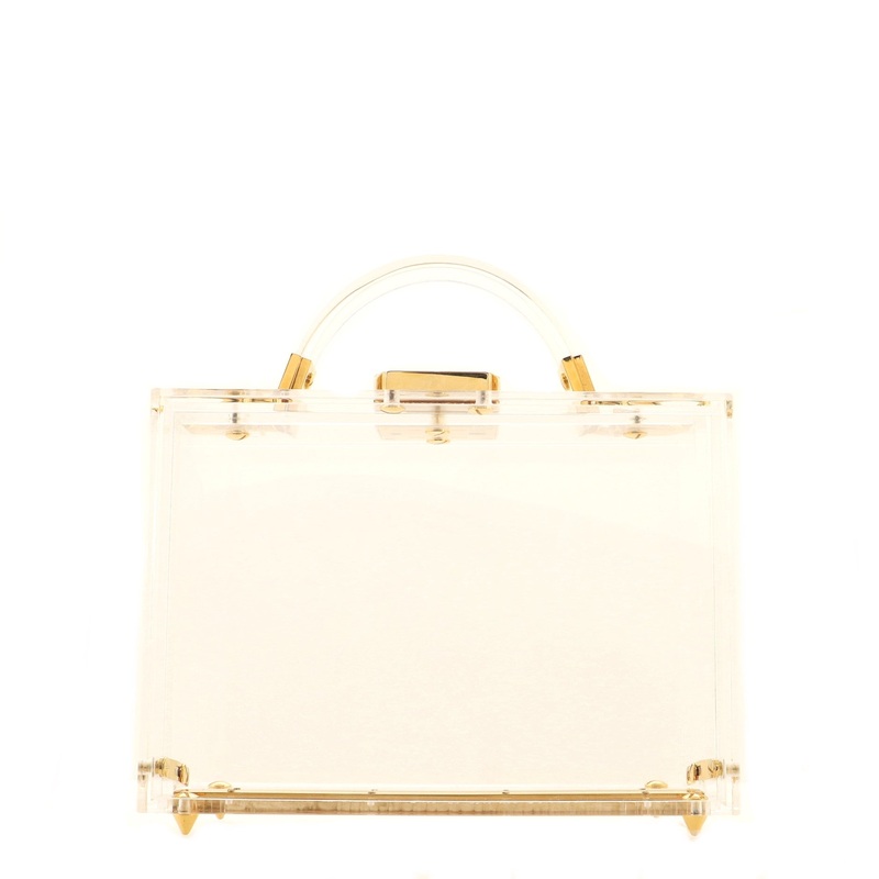 Grace Box Bag Pexiglass and Leather Small S744817017895