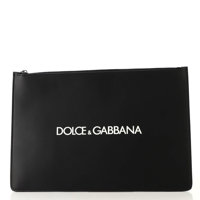 Logo Zip Pouch Leather Medium