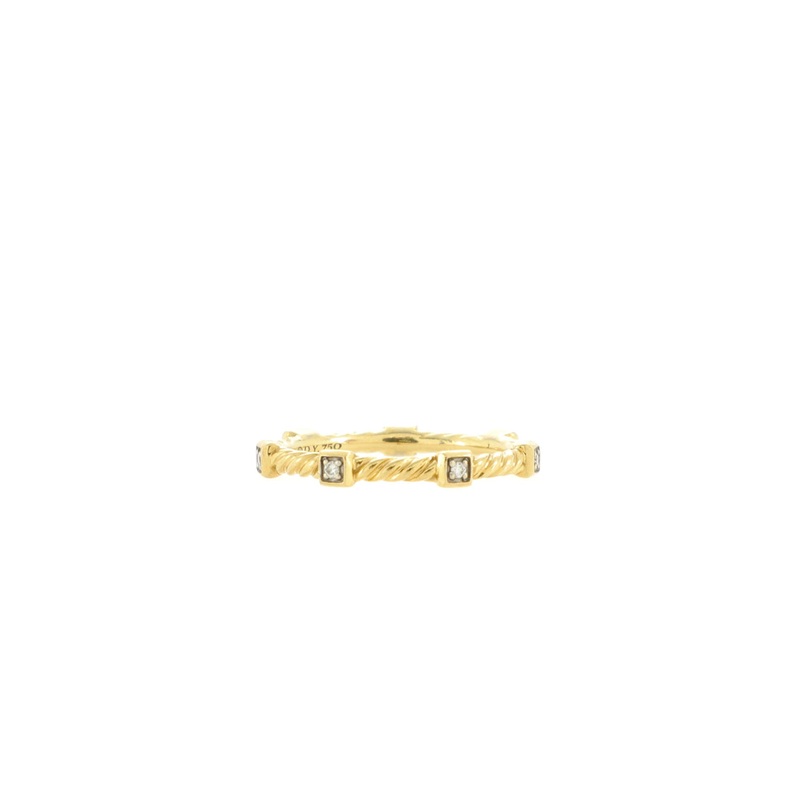 Cable Collectibles Stack Ring 18K Yellow Gold and Diamonds