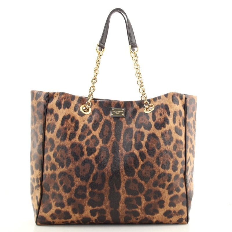 Chain Shopping Tote Printed Coated Canvas Large S744817013013