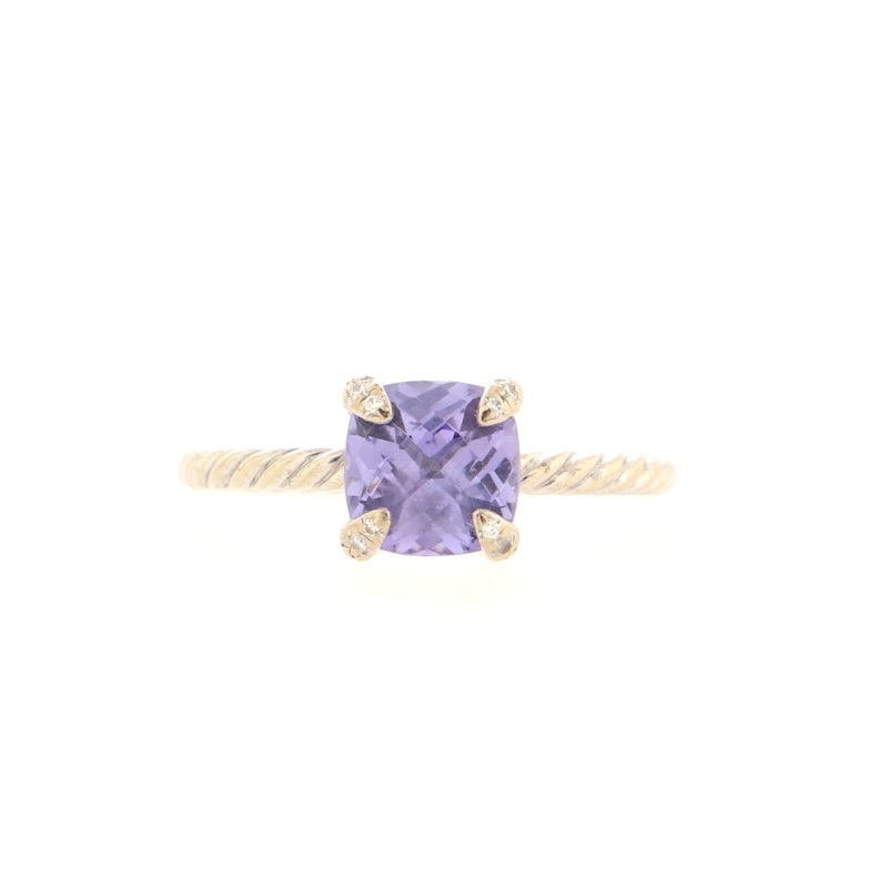 Chatelaine Ring 18K White Gold with Diamonds and Tanzanite 7mm S744817009020
