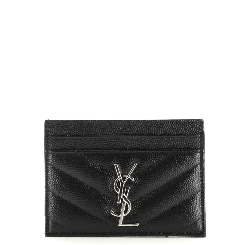 Classic Monogram Card Holder Matelasse Chevron Leather S744817008747