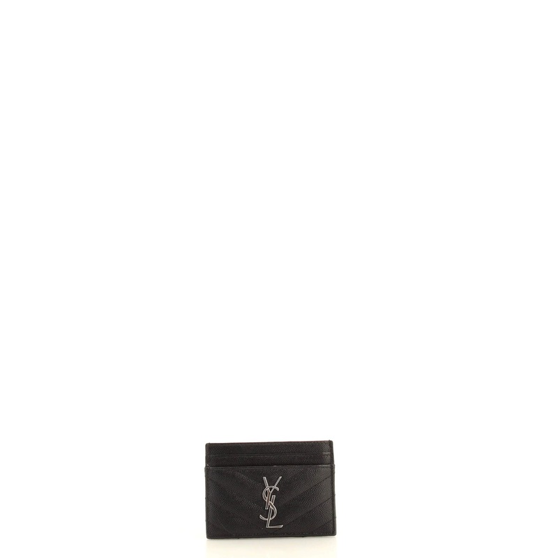 Classic Monogram Card Holder Matelasse Chevron Leather S744817012039