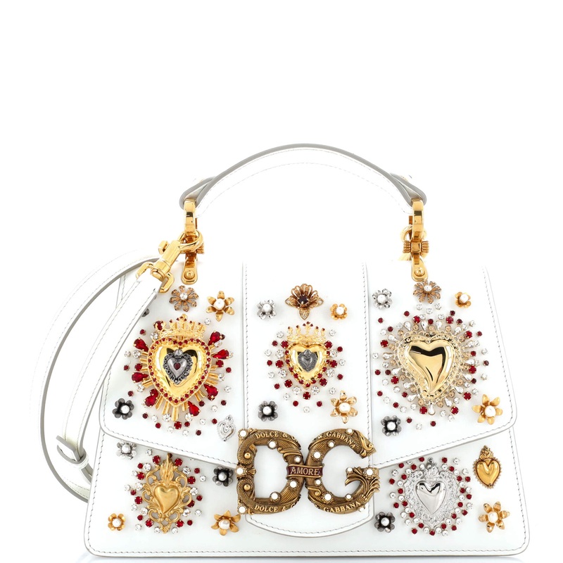 DG Amore Top Handle Bag Embellished Leather Medium