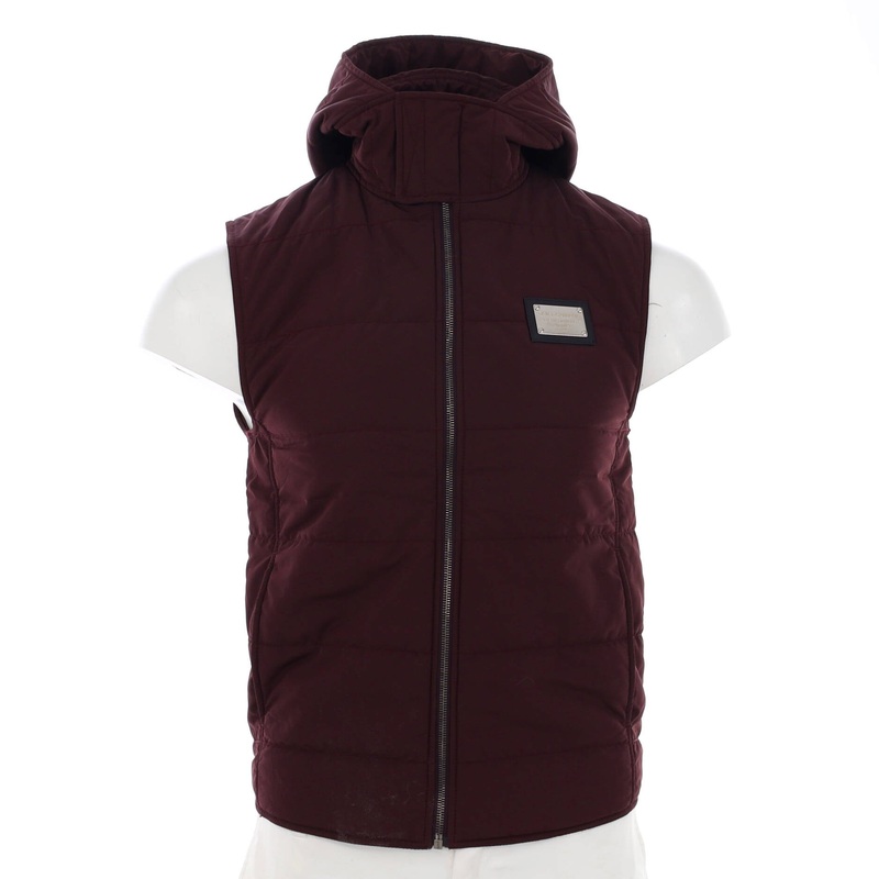 Men’s Hooded Puffer Vest Quilted Polyester with Down
