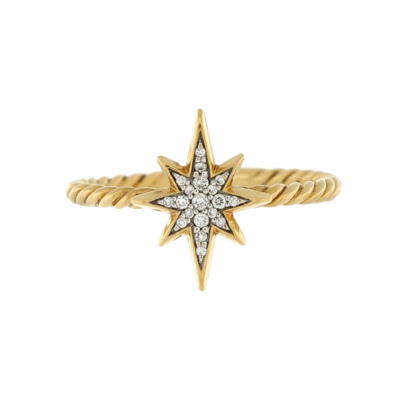 North Star Ring 18K Yellow Gold with Diamonds S744817004408