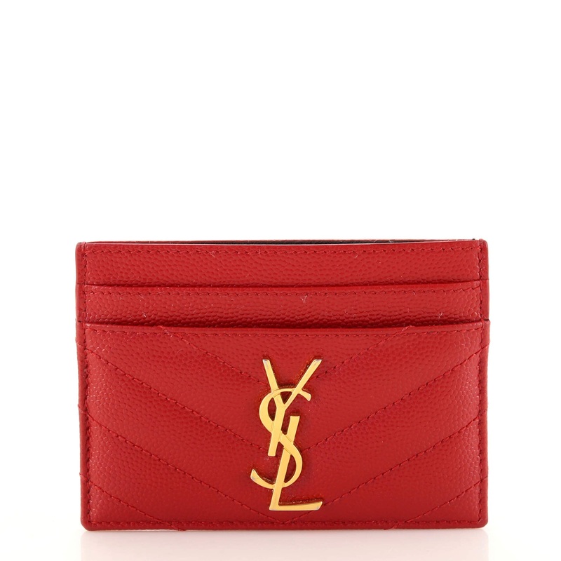 Classic Monogram Card Holder Matelasse Chevron Leather S744817002643