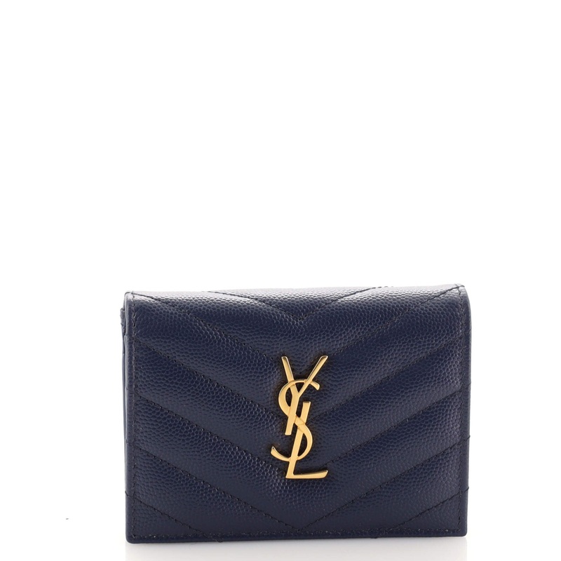 Classic Monogram Compact Wallet Matelasse Chevron Leather S744816999235