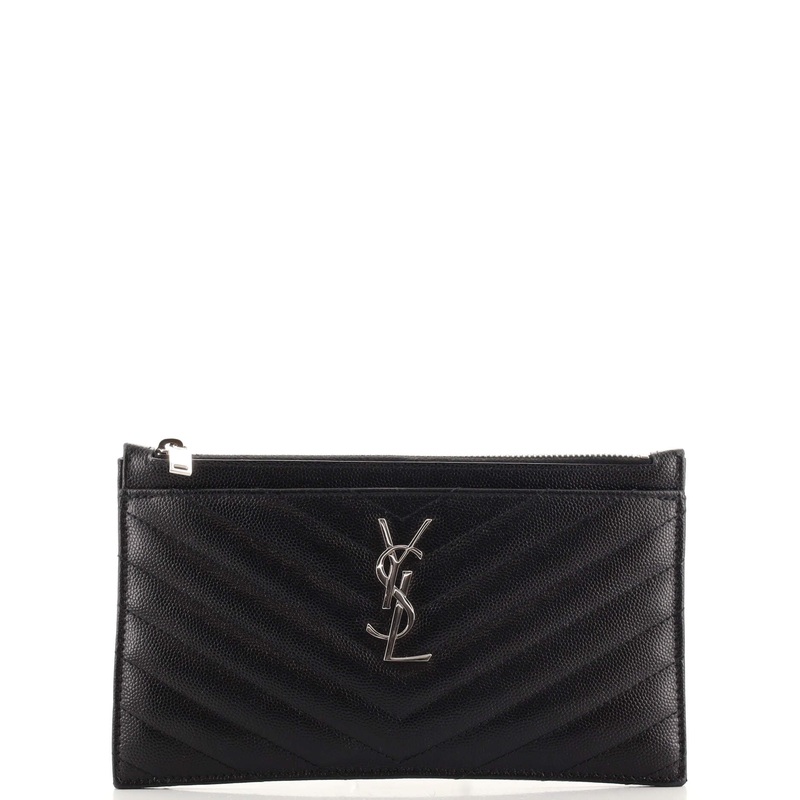 Classic Monogram Zip Bill Pouch Matelasse Chevron Leather Medium S744817002807