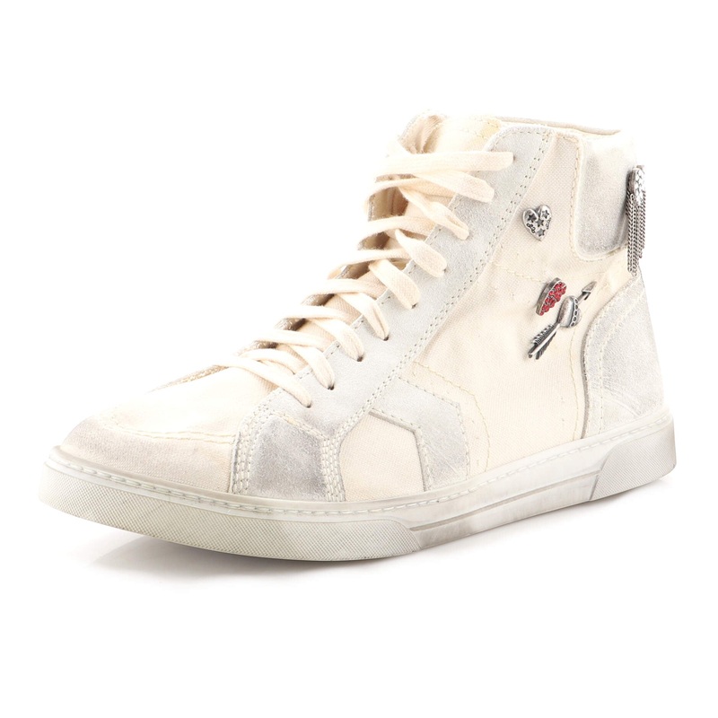 Men’s Joe Pins Mid-Top Sneakers Canvas and Suede