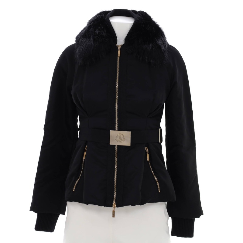 Women’s Belted Canet Puffer Jacket Polyamide with Down and Fur
