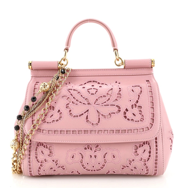 Miss Sicily Bag Laser Cut Leather Medium S744816987142