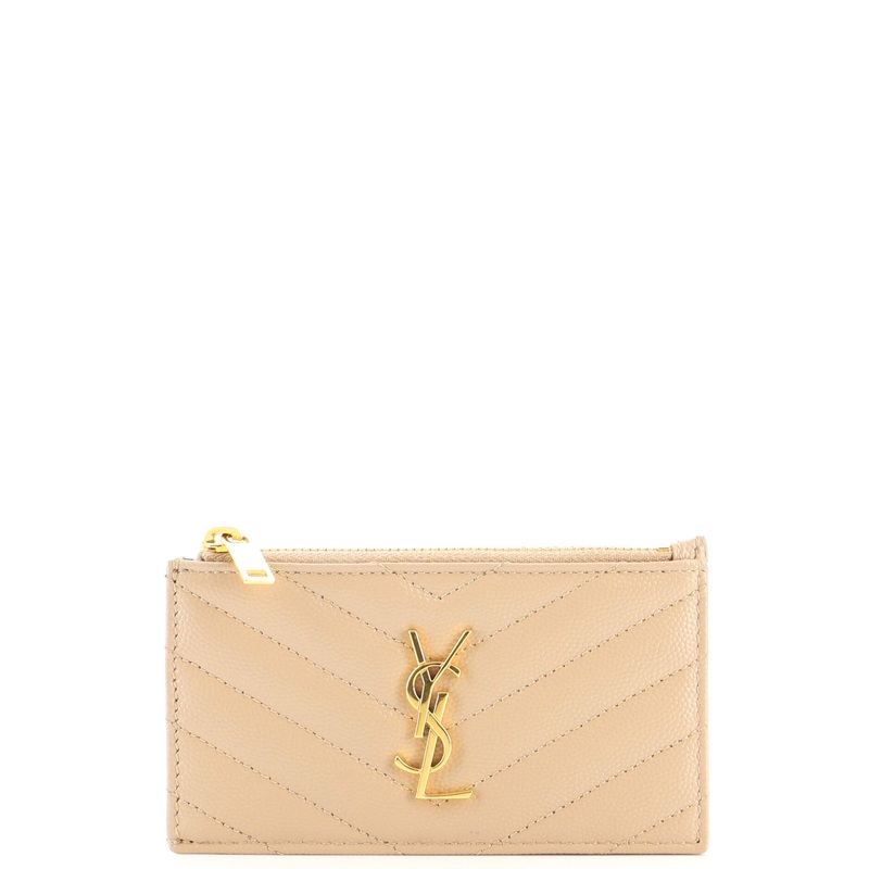 Monogram Fragments Zip Card Holder Matelasse Chevron Leather S744816986554