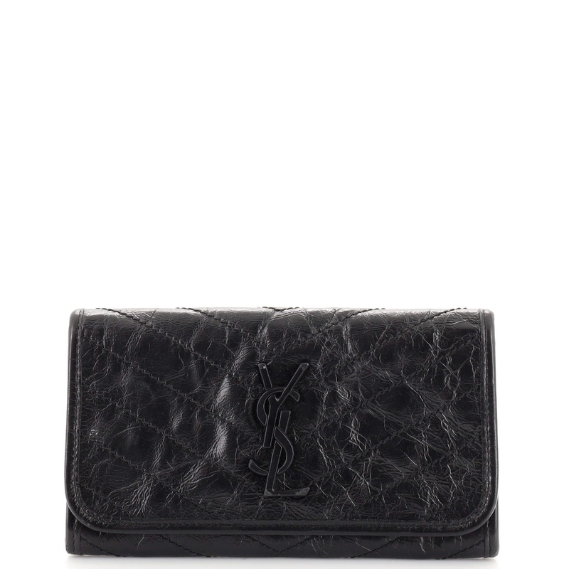 Niki Flap Wallet Matelasse Chevron Leather Long S744816990033