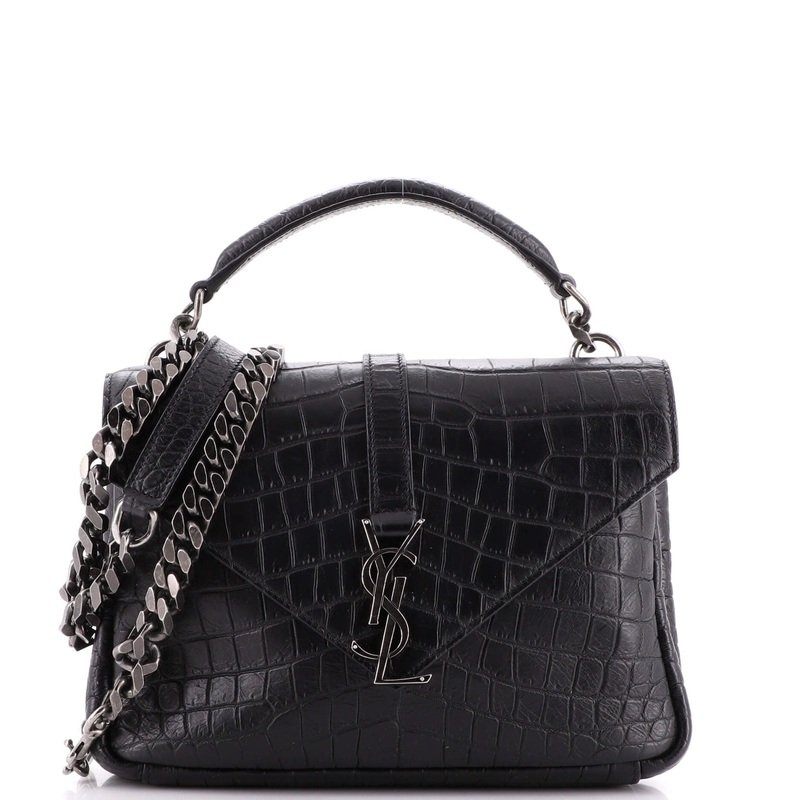 Classic Monogram College Bag Crocodile Embossed Leather Medium S744816975431