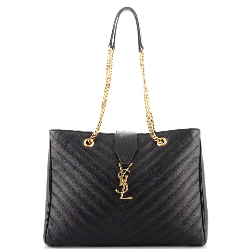 Classic Monogram Shopper Matelasse Chevron Leather Large S744816978135