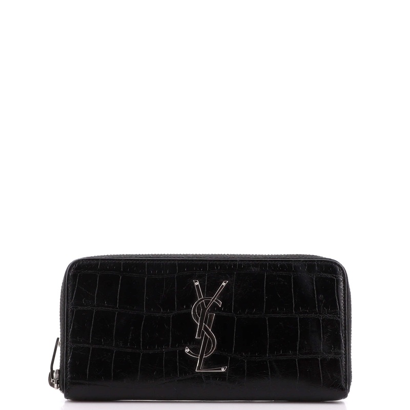 Classic Monogram Zip Around Wallet Crocodile Embossed Leather S744816973123
