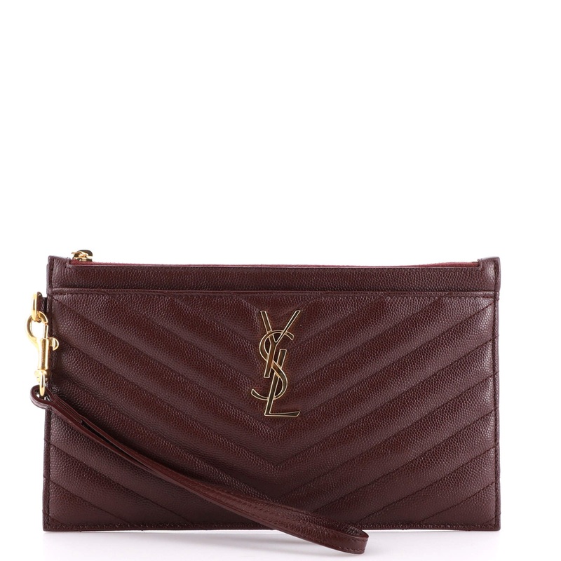 Classic Monogram Zip Bill Pouch Matelasse Chevron Leather Large S744816974721