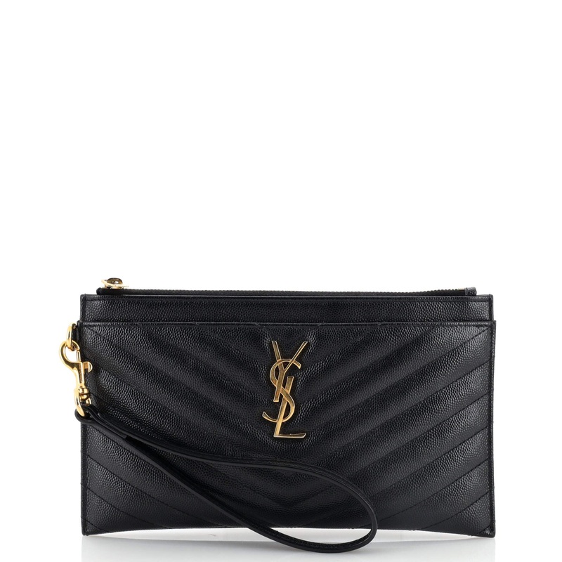 Classic Monogram Zip Bill Pouch Matelasse Chevron Leather Large S744816977680