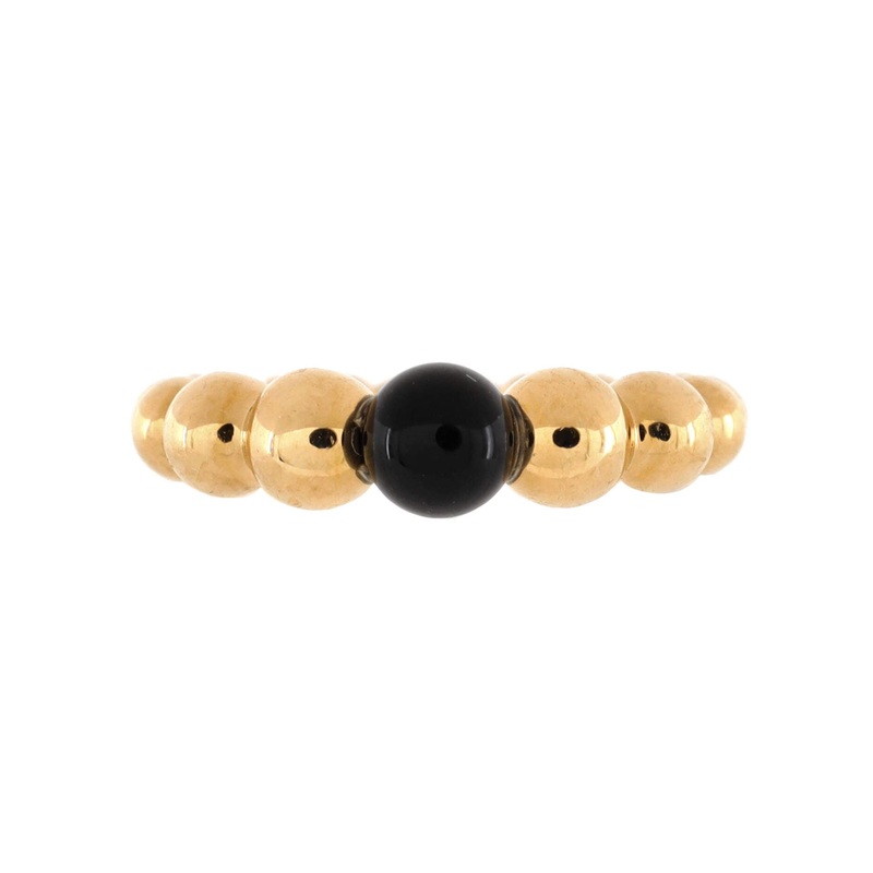 Perlee Couleurs Variation Ring 18K Yellow Gold with Onyx S744816970406