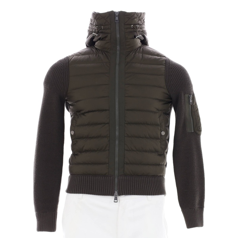 Men’s Hooded Maglia Cardigan Quilted Polyamide with Down and Knit