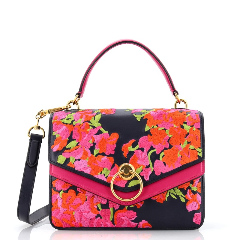 Harlow Satchel Embroidered Leather Medium S744816953285