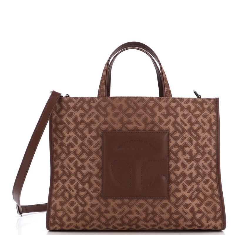 Shopping Tote Monogram Jacquard with Faux Leather Medium S744816955254
