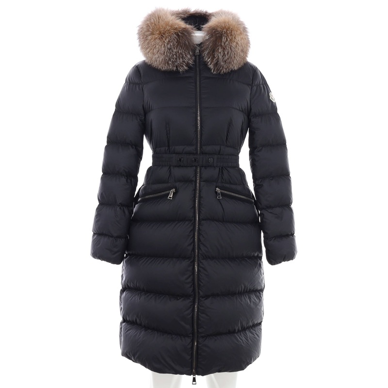Women’s Boedic Belted Puffer Coat Quilted Polyamide with Down and Fur