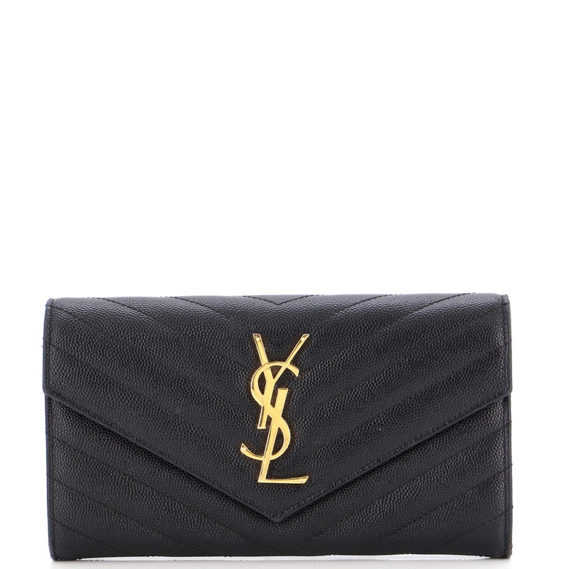 Classic Monogram Flap Wallet Matelasse Chevron Leather Large S744816945104
