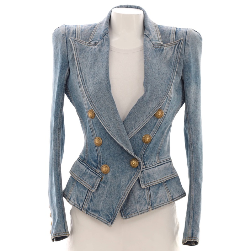 Women’s Double Breasted Blazer Denim