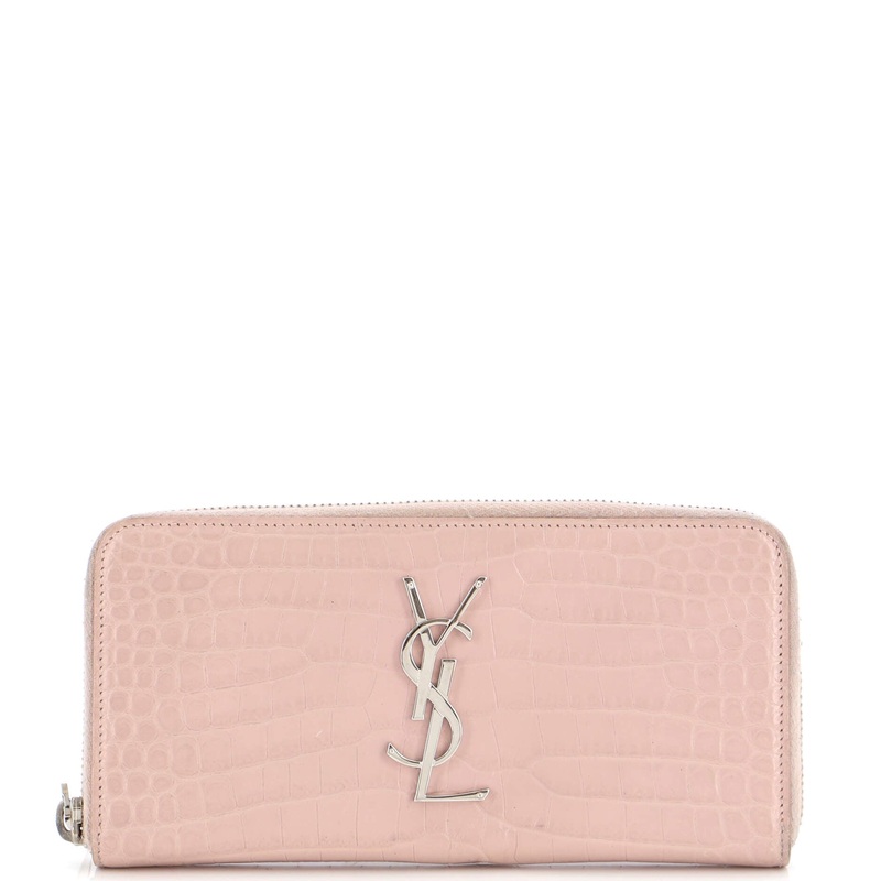 Classic Monogram Zip Around Wallet Crocodile Embossed Leather S744816941154