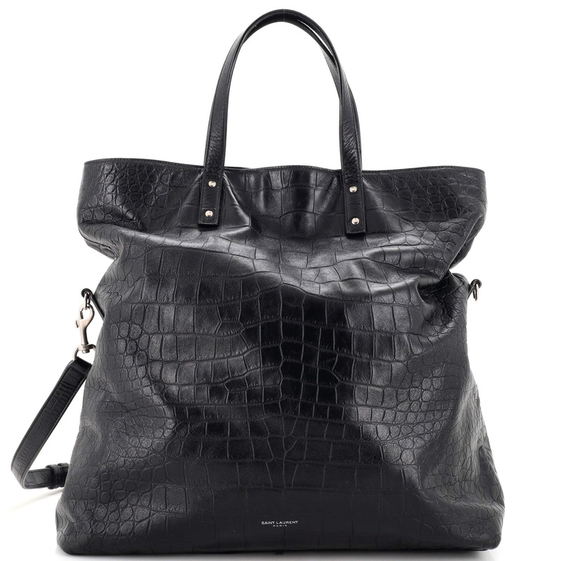 Ethan Foldable Shopping Tote Crocodile Embossed Leather Large S744816940999
