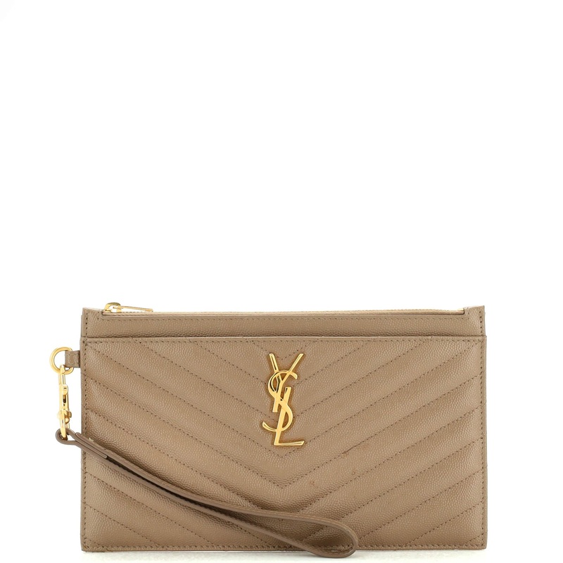 Classic Monogram Zip Bill Pouch Matelasse Chevron Leather Large S744816926002