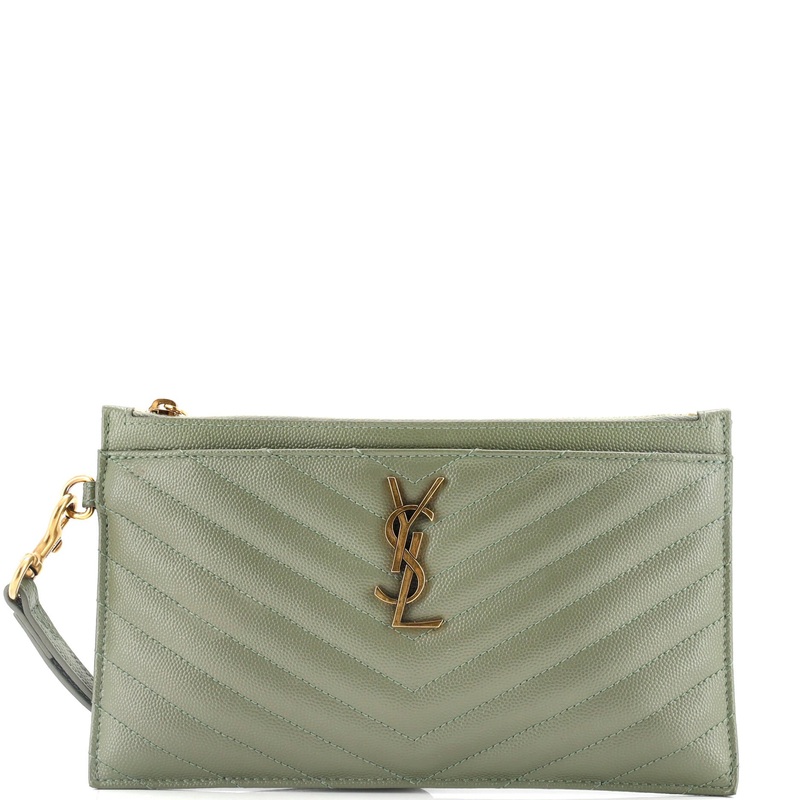 Classic Monogram Zip Bill Pouch Matelasse Chevron Leather Large S744816926528