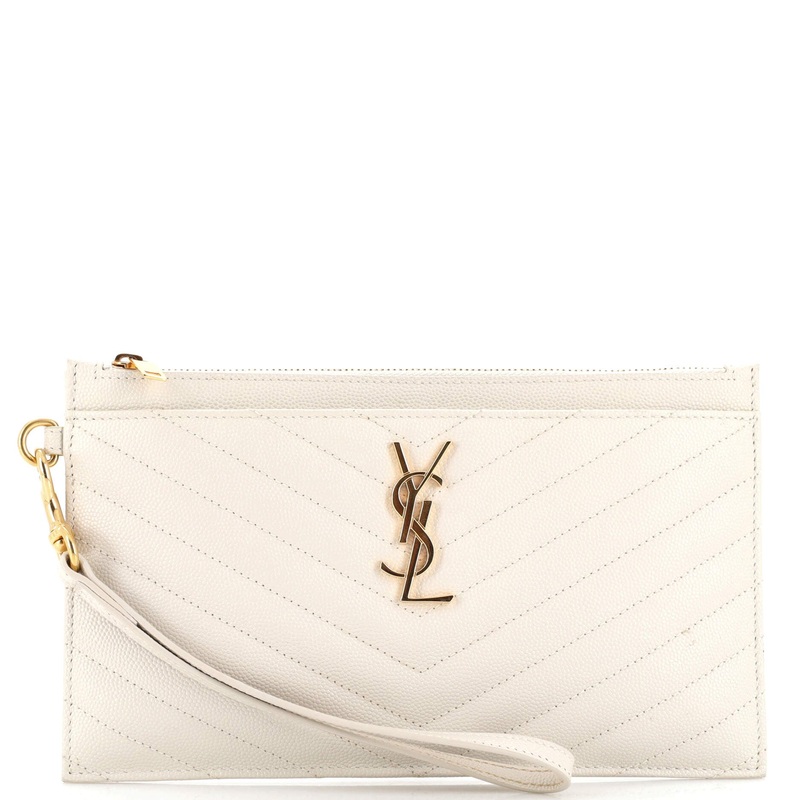 Classic Monogram Zip Bill Pouch Matelasse Chevron Leather Large S744816928628