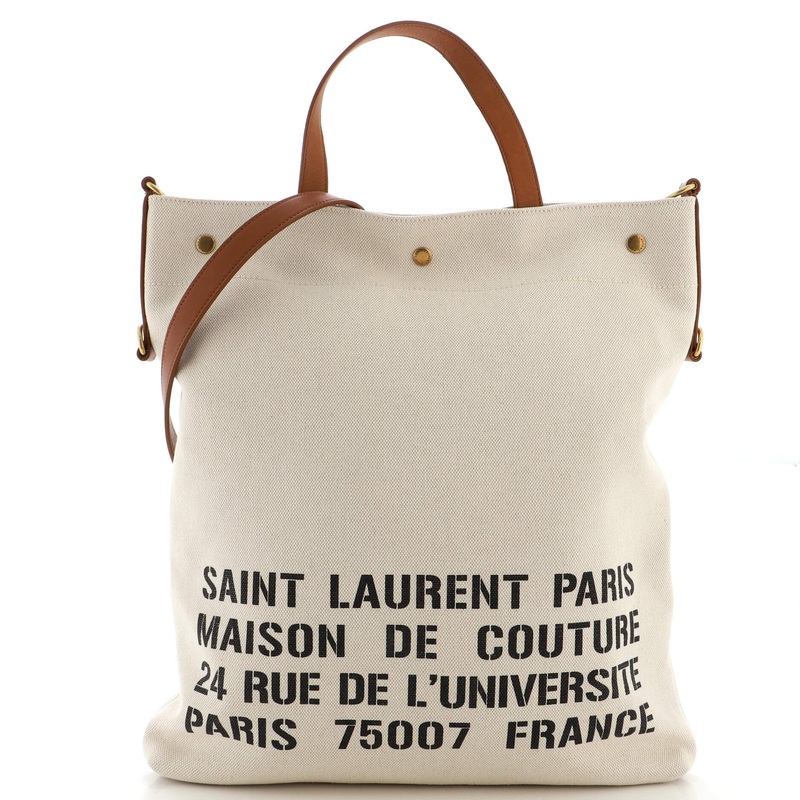 Stencil Logo Convertible Tote Print Canvas