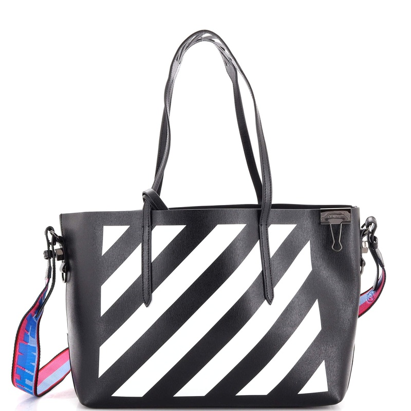 Binder Clip Shopper Tote Striped Leather Large S744816924919