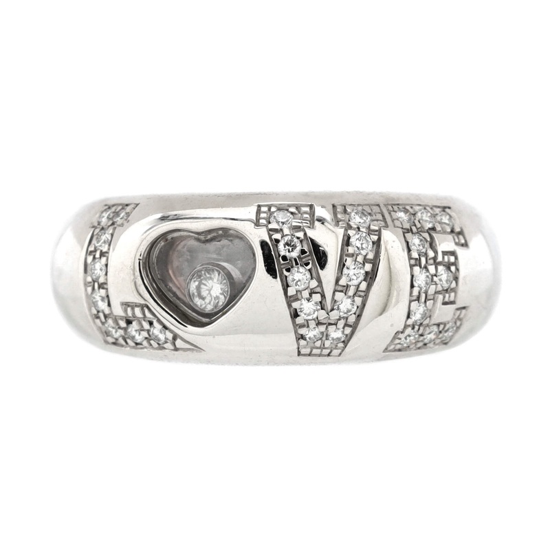 Happy Diamonds Love Band Ring 18K White Gold and Diamonds