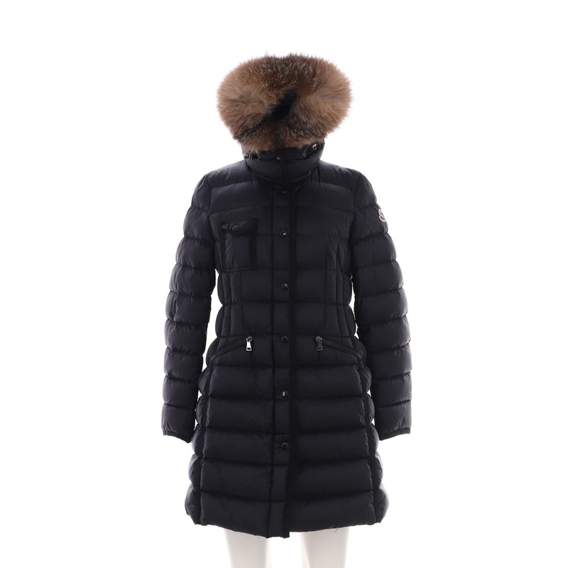 Women’s Hermifur Hooded Puffer Coat Quilted Nylon with Down and Fur S744816923765