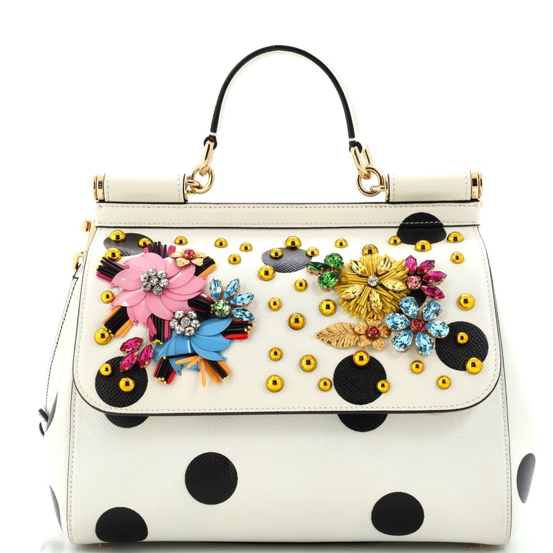 Miss Sicily Bag Crystal Embellished Studded Leather Medium