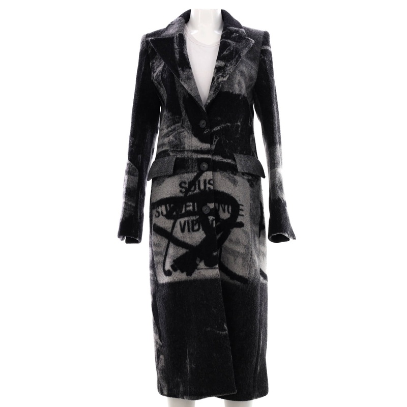 x Pablo Tomek Women’s Graffiti Long Coat Printed Wool Blend