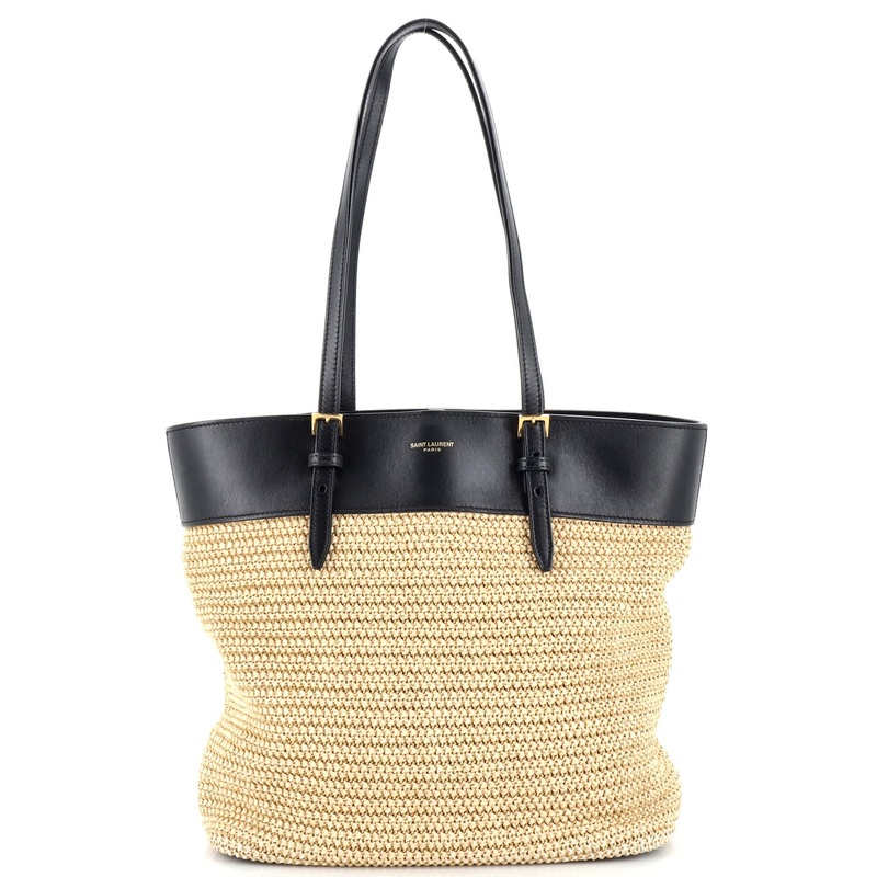 Boucle E/W Shopping Tote Raffia with Leather Mini S744816907308