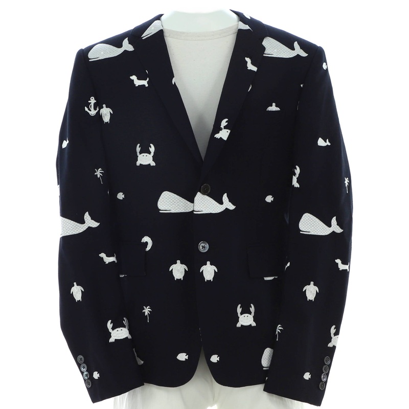 Men’s Single Breasted Icon Blazer Embroidered Wool