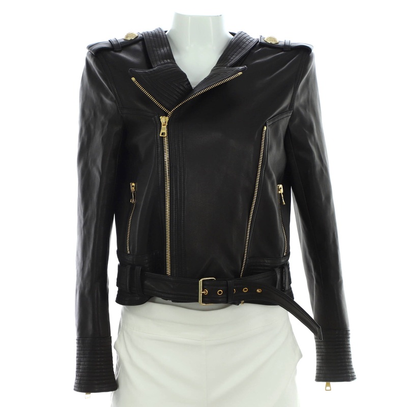 Women’s Belted Biker Jacket Leather S744816908999