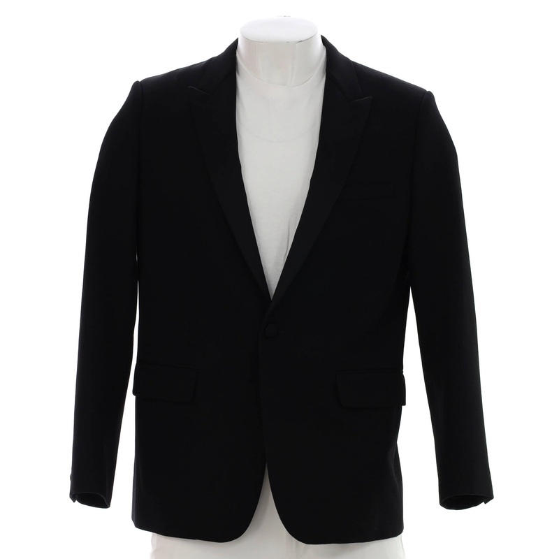 Mens Peaked Lapel Single Breasted Tuxedo Jacket Wool with Polyester