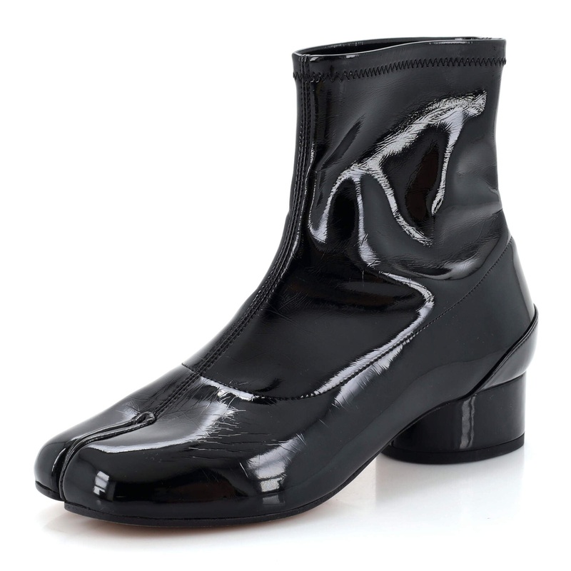 Women’s Tabi Block Heel Sock Boots Patent