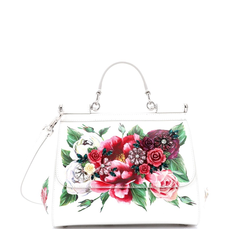 Miss Sicily Bag Embellished Printed Leather Medium S744816890688