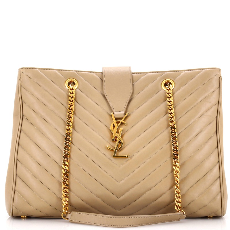 Classic Monogram Shopper Matelasse Chevron Leather Large S744816879395
