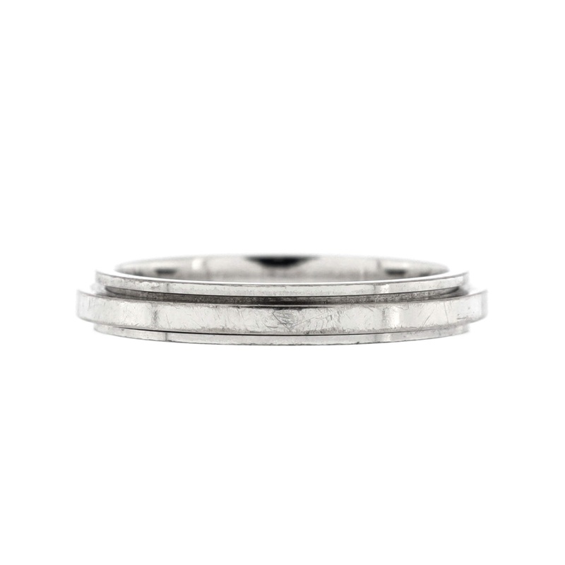 Possession Wedding Band Ring 18K White Gold Thin